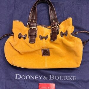 Dooney & Bourke Mustard and Dark Brown Shoulder Bag
